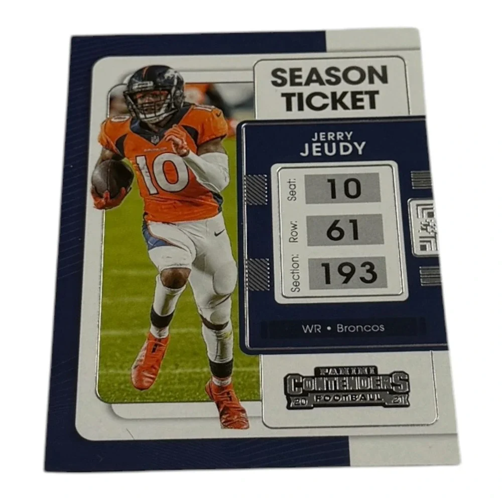 2021 Panini Contenders Jerry Jeudy Season Ticket No 29 Denver Broncos Football